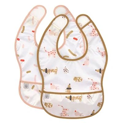 Abbildung von LÄSSIG Baby Lätzchen Set 2 Stk. mit Auffangschutz wasserabweisend Klettverschluss/Little Mateys spicy orange
