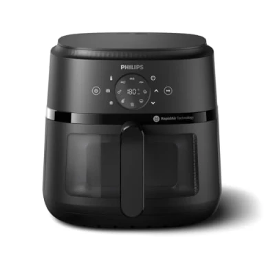 Abbildung von Philips Airfryer 2000 Serie 13 Zubereitungsmöglichkeiten, 6,2l Fassungsvermögen, kompaktes Design mit Kochfenster, RapidAir Technologie, 90% weniger Fett, leicht zu reinigen (NA230/00)
