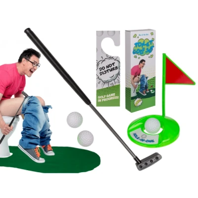 Abbildung von Relaxdays Out of the blue 59/2049 Toiletten Golf Set, 6 teilig, Golfschläger, circa 62 cm Beidhändig Extra Steif