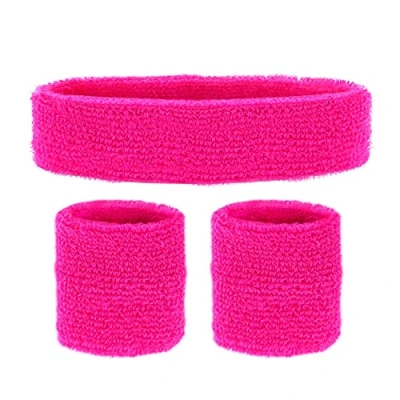 Abbildung von W WIDMANN MILANO Party Fashion Schweißbänder, 3 teiliges Set, Stirnband und 2 Armbänder, Sport, Accessoires, 80er Jahre, Trainingsanzug, Karneval, Mottoparty