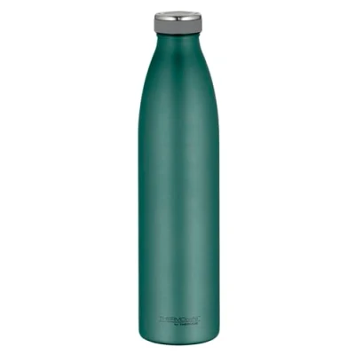 Abbildung von THERMOcafé by THERMOS TC BOTTLE moss green mat 1,00l, Edelstahl Isolierflasche kohlensäurefest, 12h heiß 24h kalt, Auslaufsicher, für Schule, Unterwegs &amp; Büro