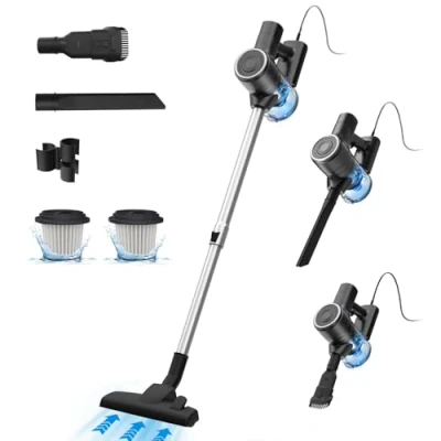 Abbildung von Vexilar 5 in 1 Staubsauger, 600W/28KPa Staubsauger mit Kabel, Leicht Handstaubsauger 7m Kabellänge, 800ml Staubbehälter, Stielstaubsauger Kabel für Boden, Teppich, Haare