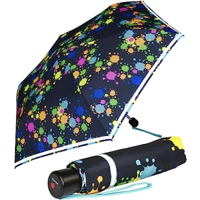 Abbildung von Knirps Kinder Taschenschirm 4Kids reflective mit Reflexborte Paintdrops