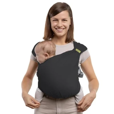 Abbildung von Boba Pre Wrapped Baby Wrap Carrier with Buckle, Easy Adjust Soft Infant Hybrid for Boy or Girls, Sling Newborn up to 35lb (Charcoal)