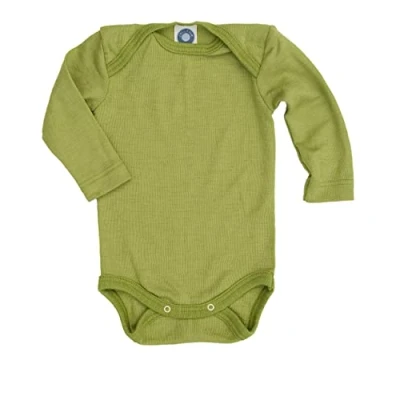 Abbildung von Cosilana, Baby Body Langarm, 70% Wolle, 30% Seide (Grün, 98 104)