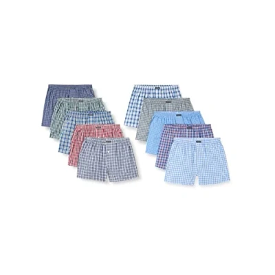 Abbildung von Lower East American Boxershorts Herren 10 Pack I 6 aus 100% Baumwolle Unterwäsche Unterhosen für Männer, Baumwolle, Männer Boxershorts, Karos, M