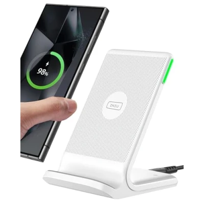 Abbildung von INIU Wireless Charger Stand, [Weiße, 15W] Induktive Ladestation Schnelles Qi Zertifiziert für iPhone 16 15 14 13 12 Pro Max Samsung Galaxy S23 S22 Google Pixel