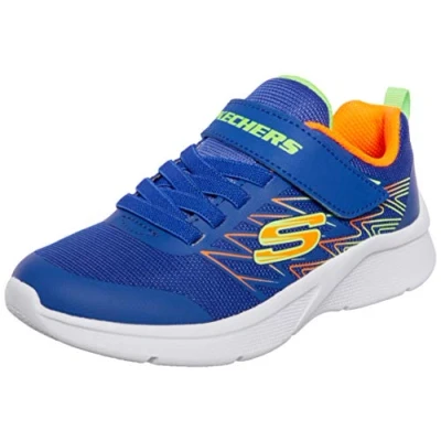 Abbildung von Skechers MICROSPEC TEXLOR Sneaker, Blue Textile/Orange &amp; Lime Trim, 37 EU