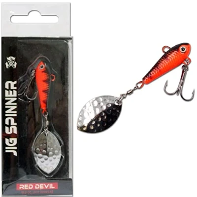 Abbildung von Wild Devil Baits Jig Spinner Spin Bleikopfspinner Spoon (10g, Red Devil)