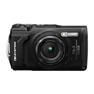 Abbildung von OM SYSTEM Tough TG 7 Schwarz Digitalkamera,wasserdicht, stoßfest, Unterwasser und Makro Aufnahmemodi, 4K Video, 4 Fach Weitwinkelzoom (Nachfolgemodell der Olympus 6)