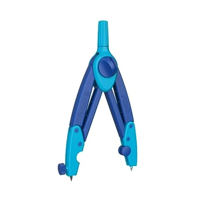 Abbildung von Pelikan Zirkel griffix, ideal für die Schule, ergonomische Form, inkl. Ersatzminen &amp; Anspitzer, Blau