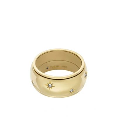 Abbildung von Fossil Damen Edelstahlband Ringe, 7, Mattes Gold