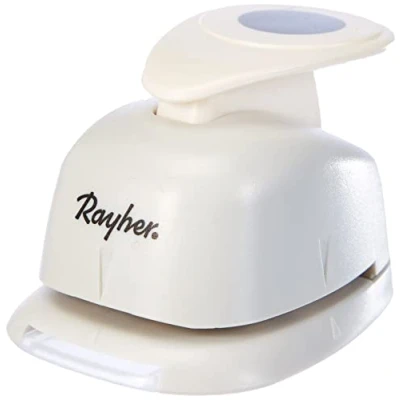 Abbildung von Rayher Hobby 8959700 Motivstanzer Rund/Kreis, ø 1,6 cm 5/8 Zoll, geeignet für Papier/Karton bis zu 200g/m², Orange