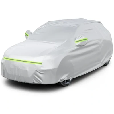 Abbildung von Favoto Autoabdeckung Vollgarage Auto Abdeckplane Staubdicht Wasserdicht Autohülle Autoplane Winter &amp; Sommer für 480cm 505cm SUV 3.5kg