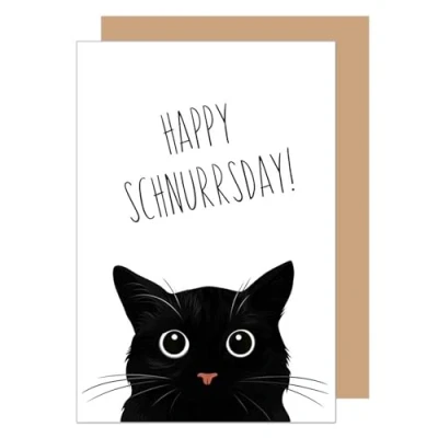 Abbildung von Edition Seidel Premium Geburtstagskarte mit Umschlag. Glückwunschkarte Grußkarte Karte Geburtstag Happy Birthday Mann Frau Teenager Katze (G3632 SW024)