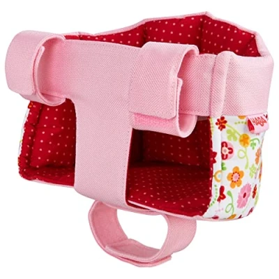 Abbildung von HABA 304109 Puppen Fahrradsitz Blumenwiese, Puppensitz mit Klettverschluss für Fahrrad und Schlitten; Puppenzubehör Puppen; Spielzeug ab 18 Monaten