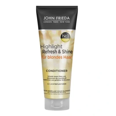 Abbildung von John Frieda Highlight Refresh &amp; Shine Conditioner Inhalt: 250 ml Neuer Glanz und intensive Leuchtkraft für blondes Haar Strähnchen
