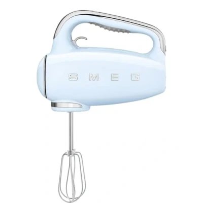 Abbildung von SMEG, HMF01PBEU Electric Mixer, 9 Geschwindigkeitsniveaus, Turbofunktion, glattes Start up System, 4 Peitschen, 2 Ganci Mixer und umhüllt, 250W, Blau