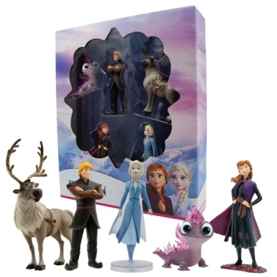 Abbildung von Bullyland 13414 Spielfiguren Jubiläums Set Prinzessin Elsa, Anna, Salamander Bruni, Kristoff und Sven aus Walt Disney Die Eiskönigin 2, ideal als kleines Geschenk für Kinder ab 3 Jahren