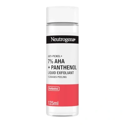 Abbildung von Neutrogena Anti Pickel+ Liquid Exfoliant flüssiges Peeling mit 7% AHA + Panthenol (125ml) entfernt sanft abgestorbene Hautzellen &amp; überschüssigen Talg