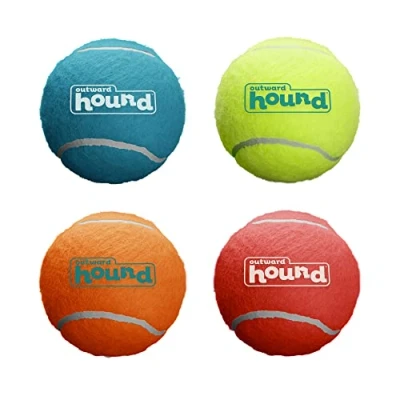 Abbildung von Outward Hound Squeaker Ballz Hundespielzeug zum Apportieren Größe M 4er Pack