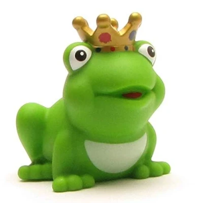 Abbildung von DUCKSHOP I Froschkönig mit Goldener Krone Badeente L: 8 cm Geschenk für Märchen Fans
