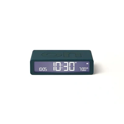 Abbildung von Lexon Flip Classic Digitaler Wecker mit umkehrbaren EIN/Aus Seiten, wiederaufladbare Nachttischuhr LCD Display, Berührungssensor für Schlummer und Lichtfunktion Entenblau
