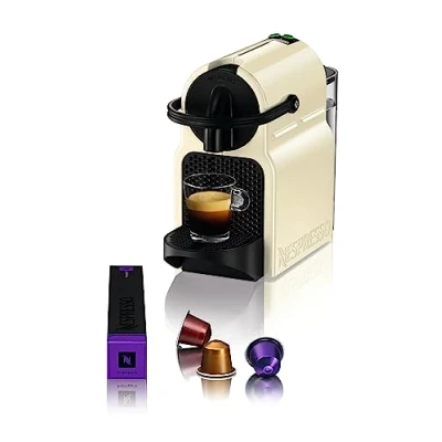 Abbildung von Nespresso De&#039;Longhi EN 80.CW Inissia Kapselmaschine, Hochdruckpumpe und Energiesparfunktion, Automatische Power Off 9 Minuten, Tassenfüllmenge für Espresso Lungo, 0.7 l Wassertank, Vanilla Cream