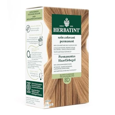 Abbildung von Herbatint Permanentes Haarfärbegel 8D Helles Goldblond 170 ml I Ohne Ammoniak, optimale Grauhaarabdeckung Auf empfindlicher Haut getestet, mit 8 Pflanzenextrakten