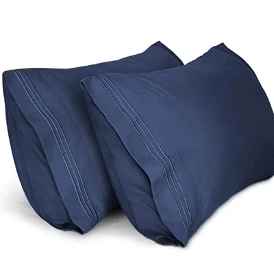 Abbildung von Lirex 2er Pack Kissenbezug 50 x 70 cm, Weiche Gebürstete Mikrofaser Kissenbezüge, Hotelverschluss kopfkissen bezug，Kopfkissenbezug aus weichem ，Oeko TEX Zertifiziert (Blau)