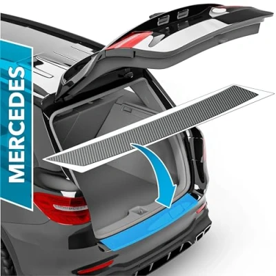 Abbildung von Auto Ladekantenschutz Folie für Mercedes Benz GLC 1 (I) X253 I 2015 2022 Stoßstangenschutz, Kratzschutz, Lackschutzfolie Carbon Optik Selbstklebend