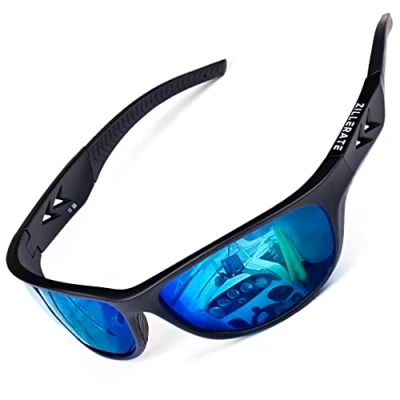 Abbildung von Sonnenbrille Herren Polarisiert Sport Brille Sportbrille für Men &amp; Damen zum Fahren Radfahren Golf Angeln Laufen Segeln Skifahren, UV400 Schutz, Leichter, langlebiger TR90 Rahmen, Hartschalen Etui