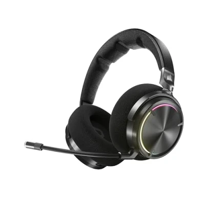 Abbildung von Corsair Virtuoso MAX Wireless Gaming Headset mit Bluetooth Dolby Atmos, SoundID, Aktive Geräuschunterdrückung, Mikrofon in Rundfunkqualität, Graphene Treiber, für PC, Mac, PS5, PS4 Kohlenstoff