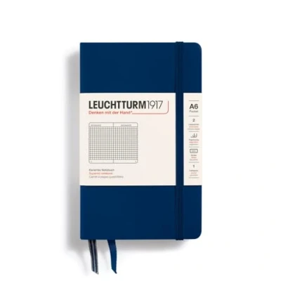 Abbildung von LEUCHTTURM1917 342919 Notizbuch Pocket (A6), Hardcover, 187 nummerierte Seiten, Marine, kariert