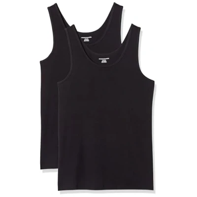 Abbildung von Amazon Essentials Damen Tanktop, Schmale Passform, 2er Pack, Schwarz, XL