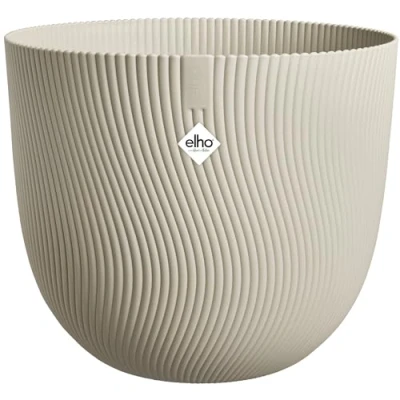 Abbildung von elho Sereh Rund 40 Blumentopf für Innen und Außen 100% Recyceltem Plastik Ø 39.0 x H 33.3 cm Beige/Pilzbeige