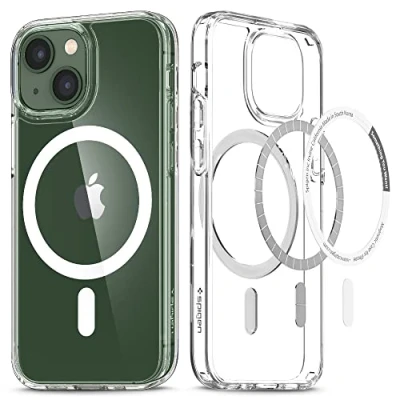 Abbildung von Spigen Ultra Hybrid MagFit Hülle Kompatibel mit iPhone 13 Mini MagSafe Magnetisch Weiß