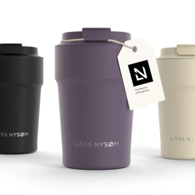 Abbildung von LARS NYSØM Thermo Kaffeebecher to go 380ml Travel Mug 0,38 Liter mit Isolierung Auslaufsicherer Edelstahl Thermobecher für Kaffee und Tee unterwegs Teebecher (Deep Purple, 380ml)
