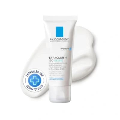 Abbildung von La Roche Posay Feuchtigkeitspflege bei austrocknender Akne Behandlung, Mildert Unreinheiten und regeneriert, Mit Niacinamid Provitamin B5, Effaclar H Iso Biome, 40 ml
