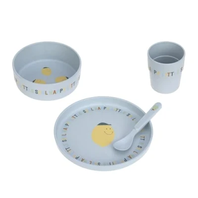 Abbildung von LÄSSIG Kindergeschirr Set (Teller, Becher, Schälchen, Löffel) ohne Melamin, BPA frei, für Spülmaschine und Mikrowelle/Dish Happy Fruits Lemon