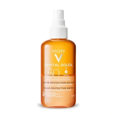 Abbildung von VICHY Bräunungsintensivierendes Sonnenspray LSF 50, Sonnenpflege mit hohem UV Breitbandschutz, Für empfindliche Haut, Keine weißen Rückstände, Antioxidative Wirkung, Capital Soleil, 200 ml