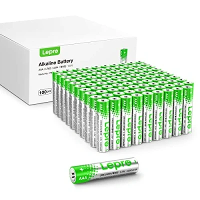 Abbildung von Lepro AAA Batterien, 100 Stück, Alkaline Batterie mit 1.5V Langlebig, Leistungsstark &amp; Auslaufsicher, Ideal für Fernbedienungen, Spielzeug, Uhren, Taschenlampe UVM