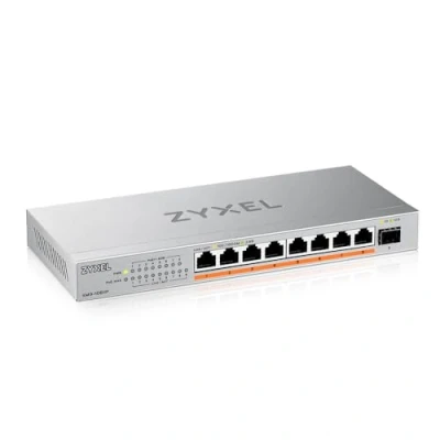 Abbildung von Zyxel 8 Port PoE 2.5G Multi Gig Unmanaged Switch @ 100W mit x PoE++(60W), 1 10G SFP+ Desktop oder Wandmontage [XMG 108HP]