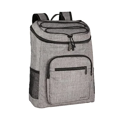 Abbildung von Amazon Basics Rucksack Kühlbox, wasserdicht, leicht, isoliert, Fassungsvermögen von 20L (30 Dosen), Grau