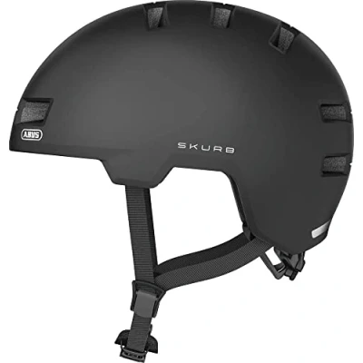 Abbildung von ABUS Stadthelm Skurb Robuster Fahrradhelm für den Alltag, beim Skaten, BMX Fahren oder Longboarden Dunkelgrau Matt, Größe S