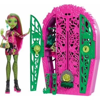 Abbildung von Monster High Skulltimate Secrets, Puppe und Zubehör, Garden Mysteries Venus McFlytrap mit zauberhaftem Kleiderschrank über 19 Teeparty Überraschungen wie Moden, HYT75