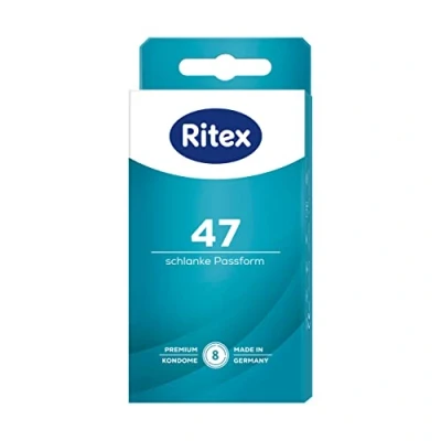Abbildung von Ritex 47 Kondome, Kleines Kondom, Sicheres Gefühl durch festeren Sitz, 8 Stück, Made in Germany
