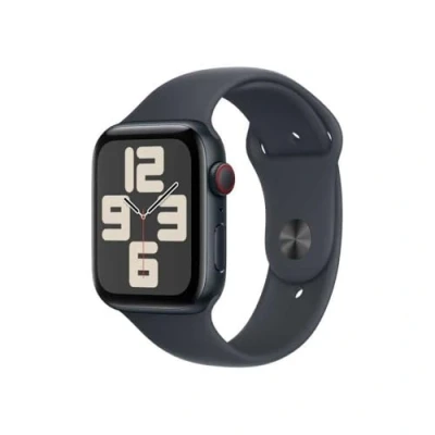 Abbildung von Apple Watch SE 2024 4G 44mm Schwarz (Schwarzes Silikon Armband S/M)