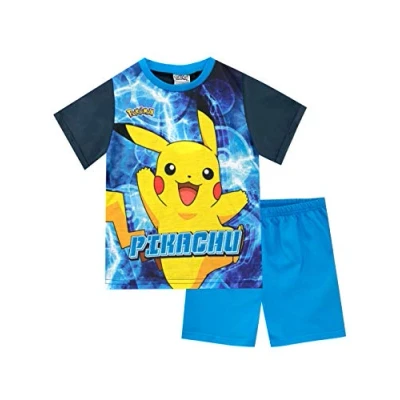 Abbildung von Pokemon Schlafanzug Jungen Pikachu Pyjama Kurz Blau 104