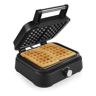 Abbildung von Princess Belgische Waffel Eisen Deluxe 1500 Watt, 10 stufiges Thermostt, Antihaftbeschichtet, 26 x22 cm, für 2 Waffeln, Matt Schwarz, 132398